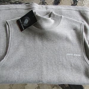 New  NWT DKNY Ladies Gray Knit Sleeveless Top Sweater